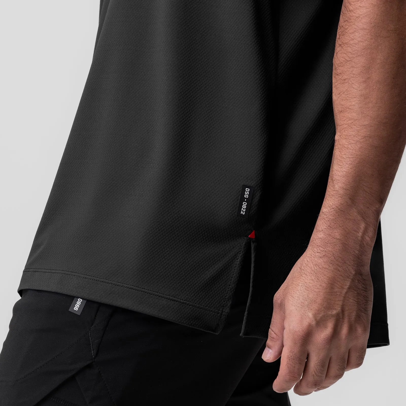 0822. AeroSilver® Oversized Tee - Black "RP"