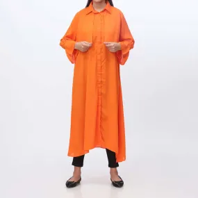 1PC- Solid Georgette Long Shirt  PW3296