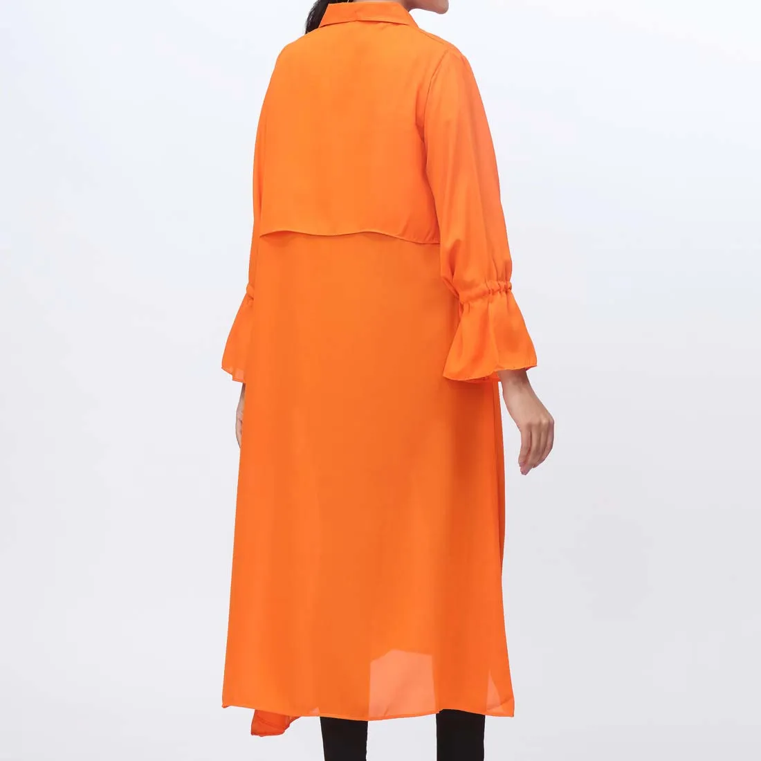 1PC- Solid Georgette Long Shirt  PW3296