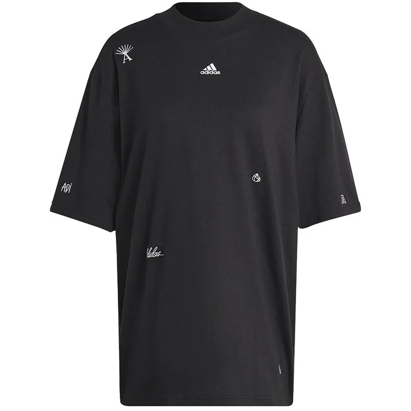Adidas Womens BLUV Q1 Boyfriend T Shirt Black White