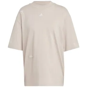 Adidas Womens BLUV Q1 Boyfriend T Shirt Wonder Taupe White