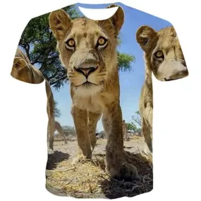 Animal T shirts Men Lion Tshirts Casual Hip Hop Tshirt Printed Harajuku Tshirt Anime Street T-shirts 3d Short Sleeve Fashion