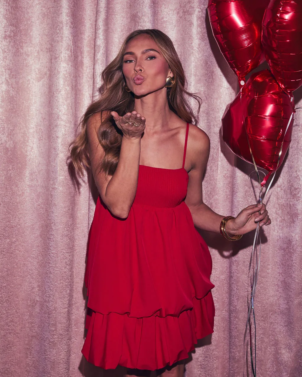 Be Mine Tiered Babydoll Mini Dress