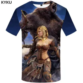 Bear T shirt Men Russia Tshirts Print Metal T-shirt 3d Animal T shirts Funny War Tshirt Anime Mens Clothing Hip hop Unisex