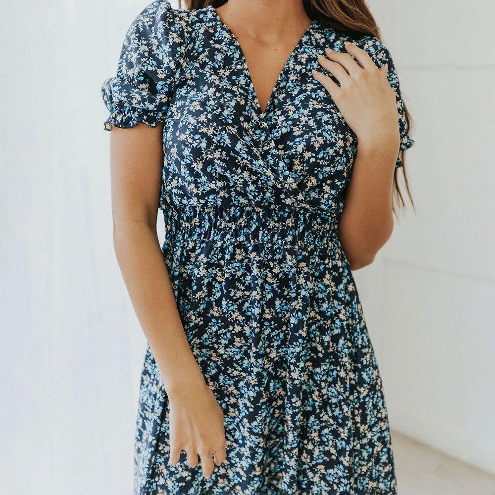 Belle Dress (Navy Floral)