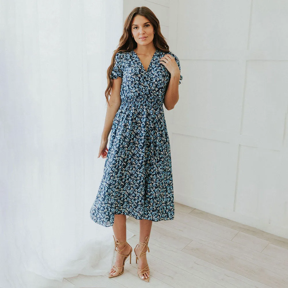 Belle Dress (Navy Floral)