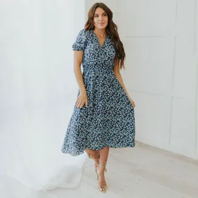 Belle Dress (Navy Floral)