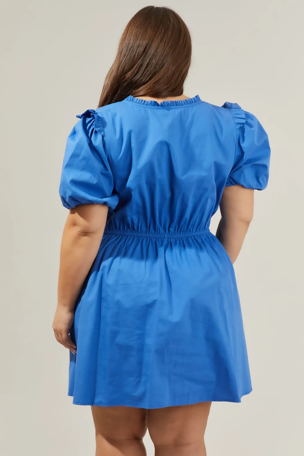 Candice Love Poplin Short Sleeve Mini Dress Curve