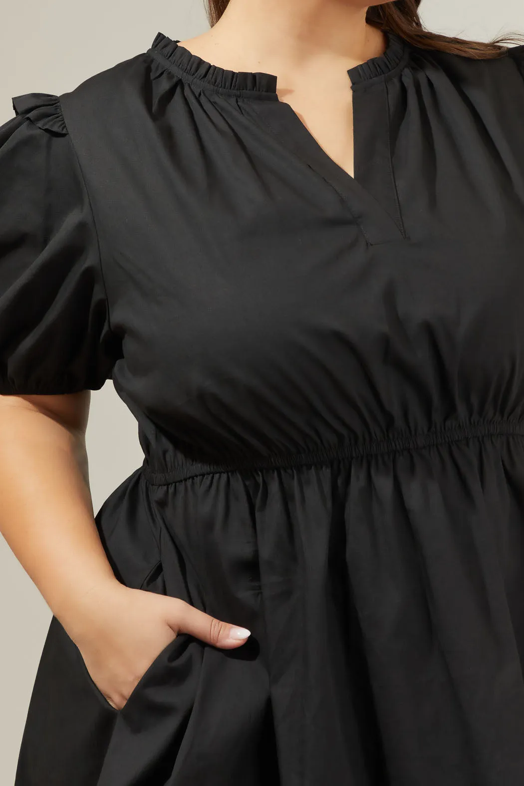 Candice Love Poplin Short Sleeve Mini Dress Curve