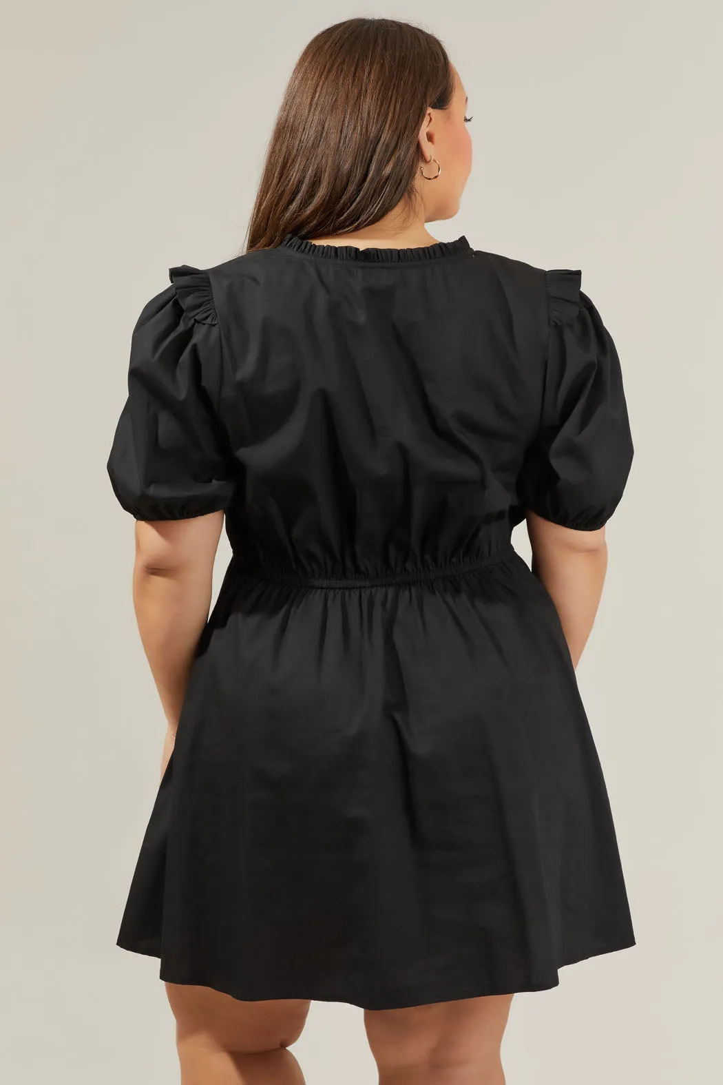 Candice Love Poplin Short Sleeve Mini Dress Curve