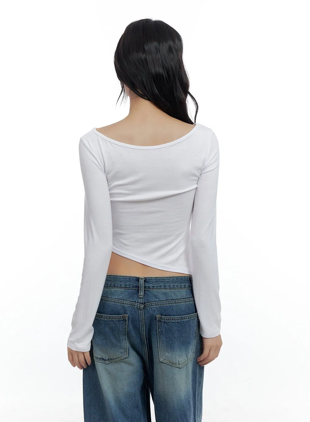 Chic Unbalanced Rayon Crop Shirt CS420