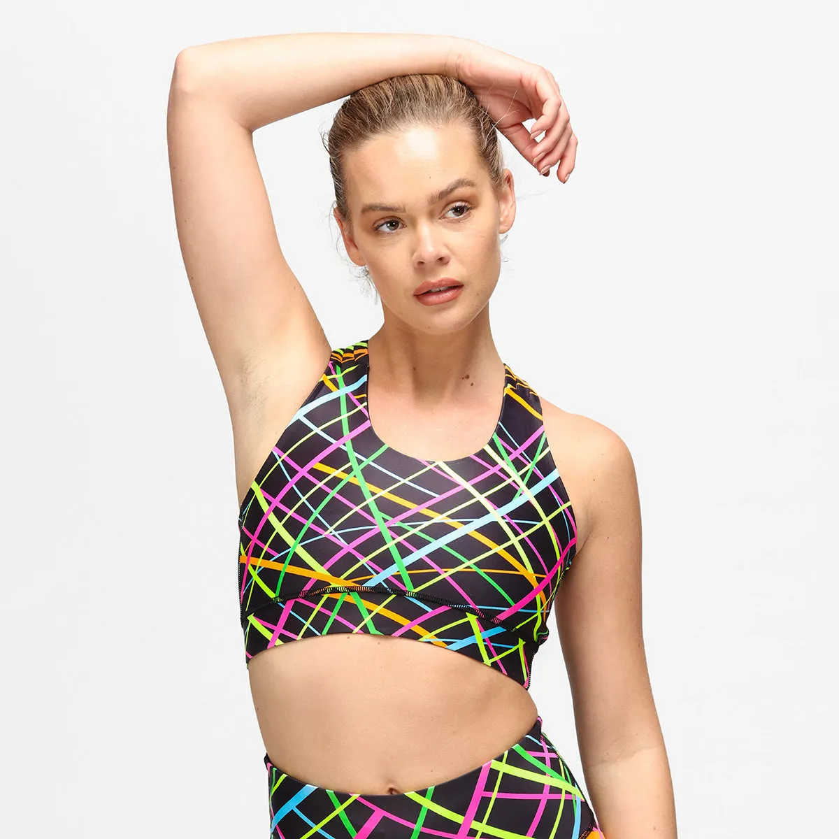 Clubbercise Neon Beam Cross Back Bra