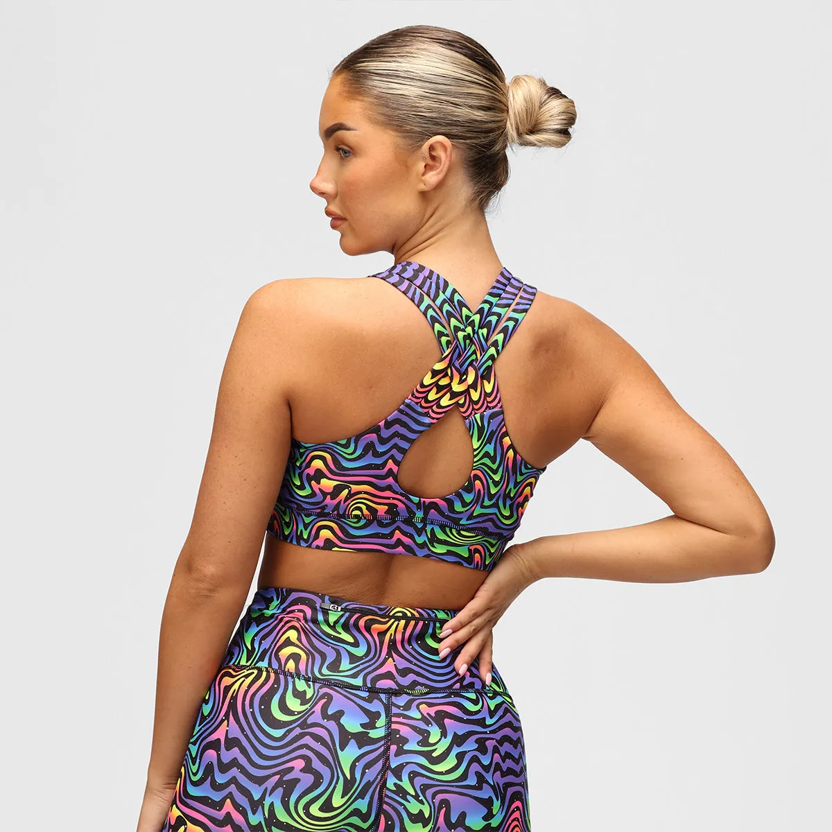 Cosmic Vortex Cross Back Bra