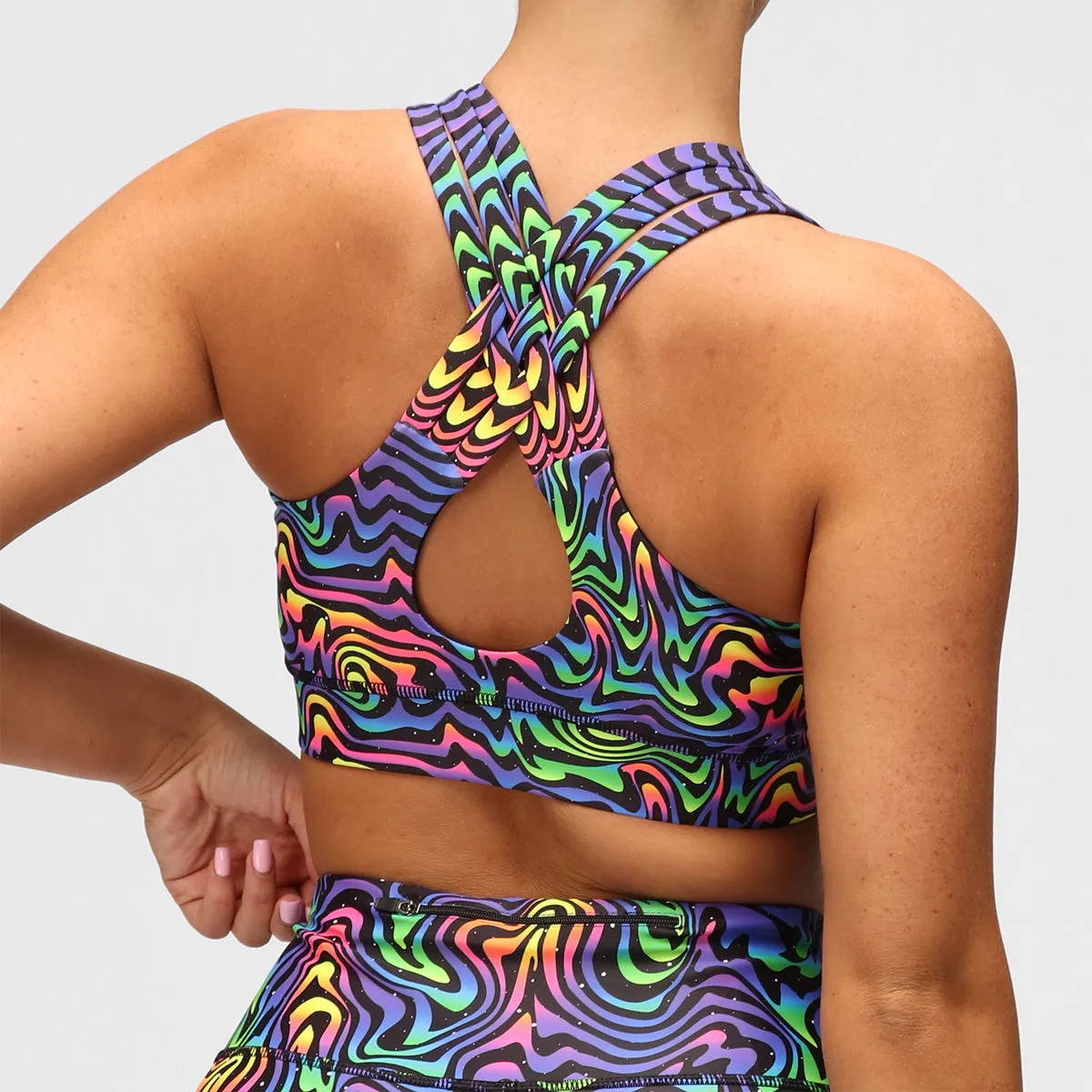 Cosmic Vortex Cross Back Bra