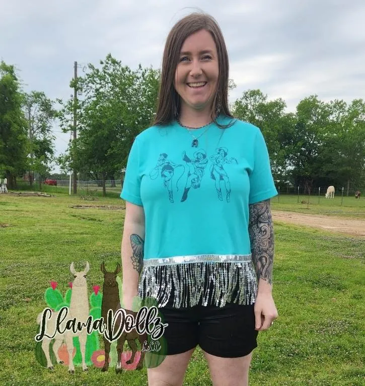 Cowgirl Trio Sequin Fringe Shirt