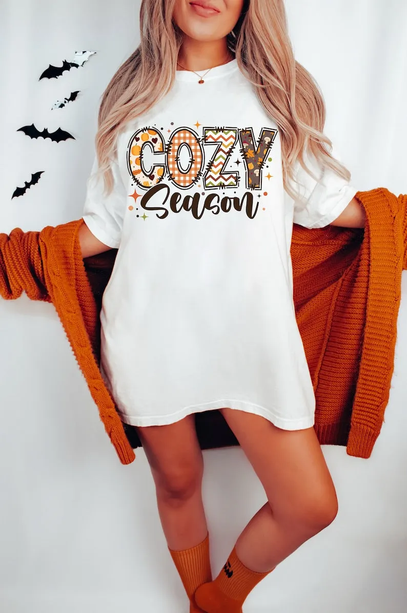 Cozy Season Shirt, Fall Shirt, Autumn Shirt, Thanksgiving Shirt, Fall Sublimation Design, Retro Halloween Shirt, Cozy T shirt Sublimation Design TD1508 20