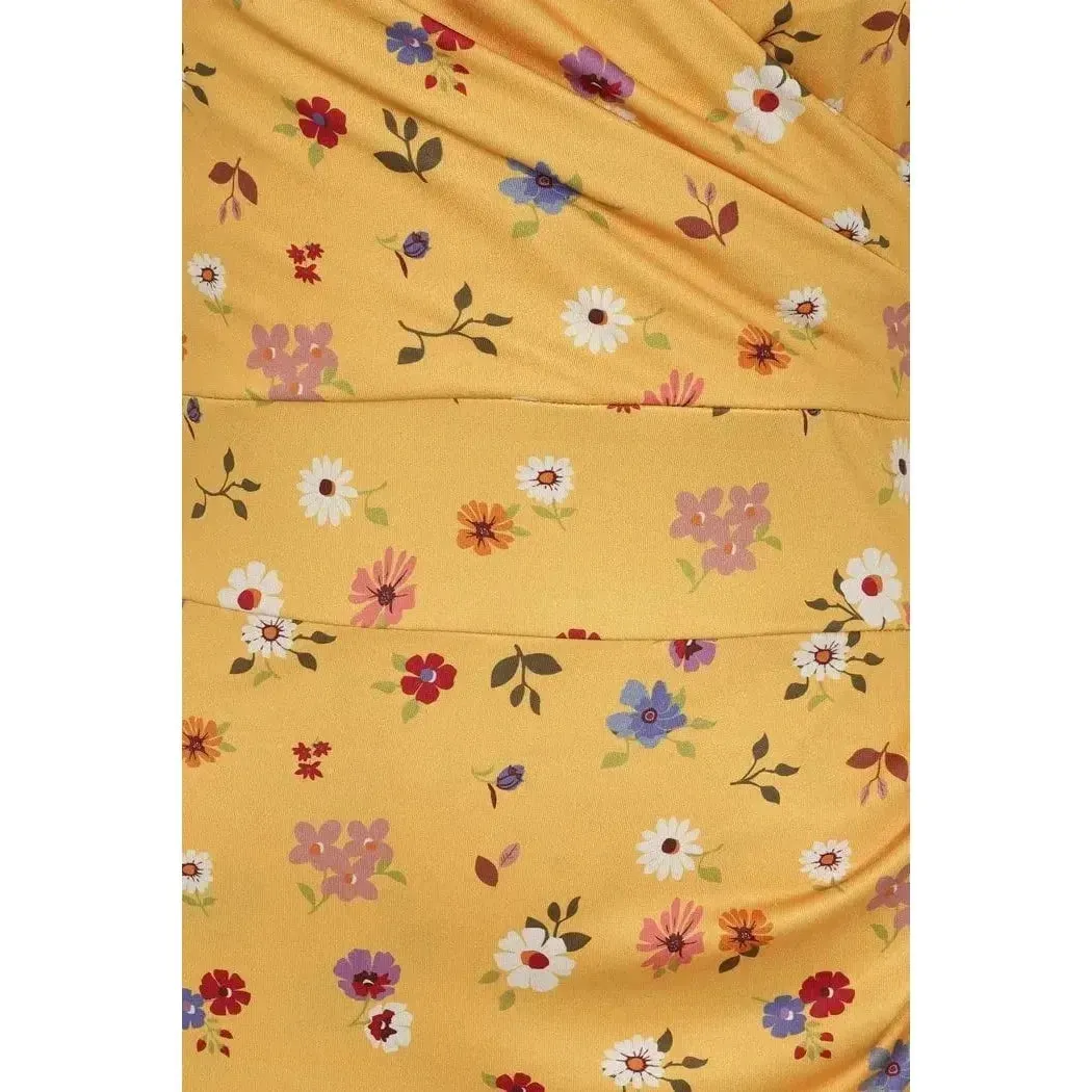 Elsie Dress - Mustard Bloom