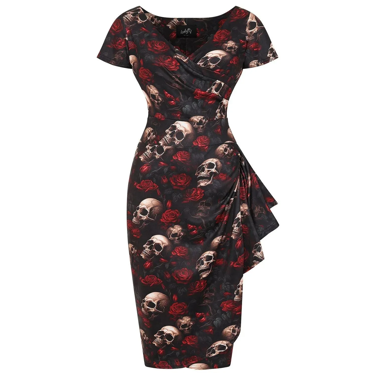 Elsie Dress - Rose Skull
