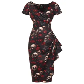 Elsie Dress - Rose Skull