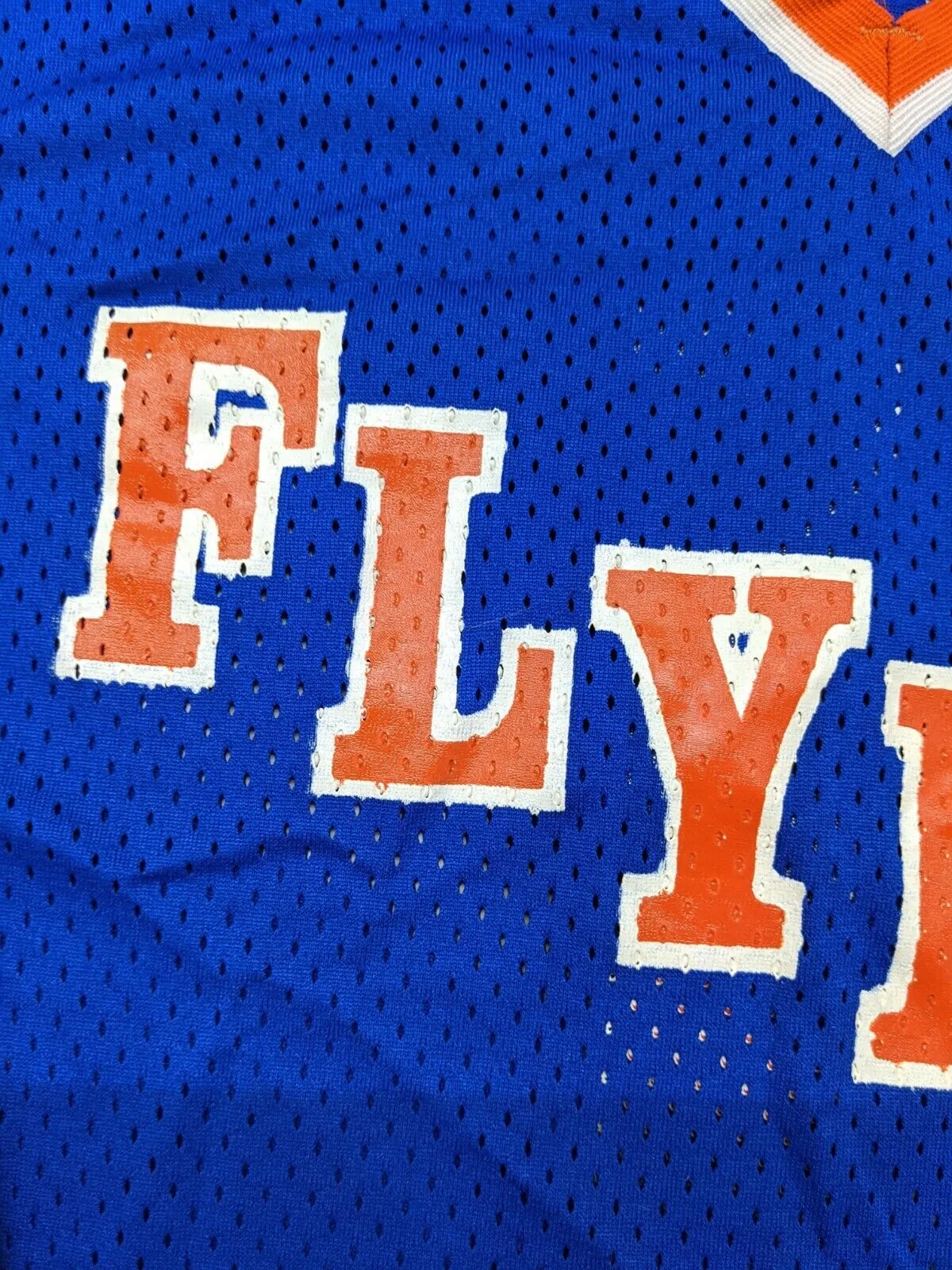 FLYERS Long Sleeve Baseball T-Shirt V-Neck Blue/Orange Striped Navy Size XL