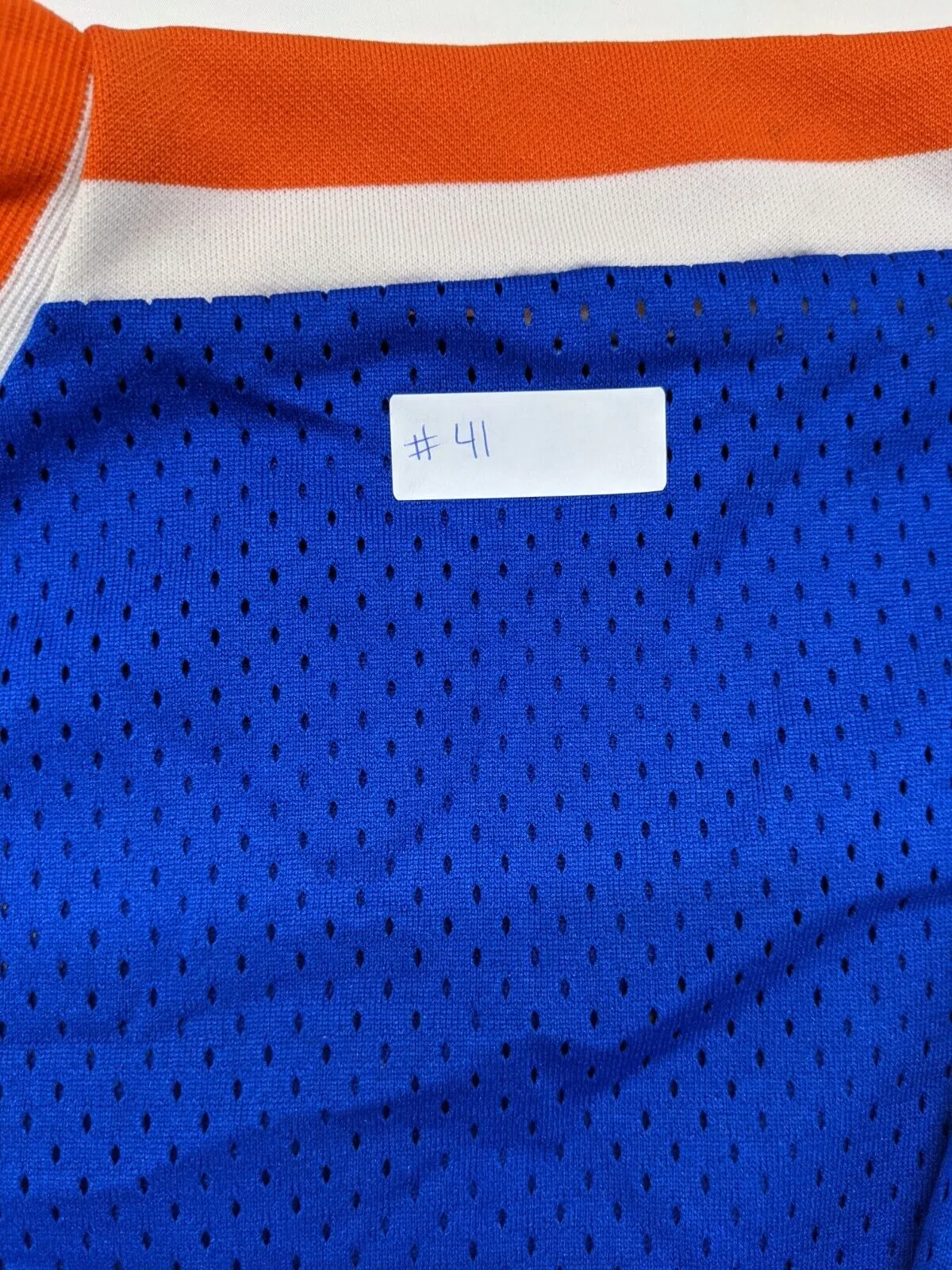 FLYERS Long Sleeve Baseball T-Shirt V-Neck Blue/Orange Striped Navy Size XL