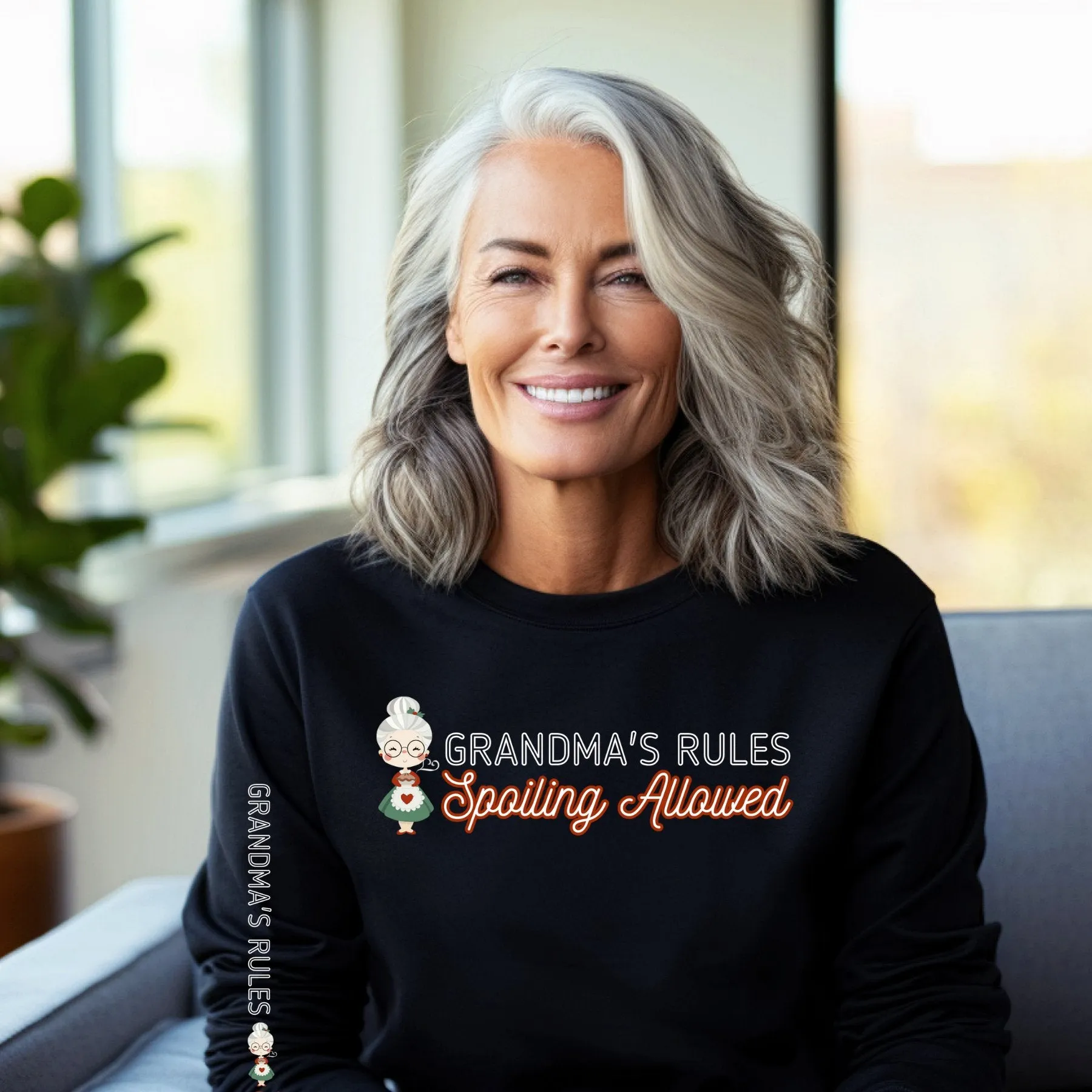 Grandma's Rules: Spoiling Allowed Women's Sweatshirt with Sleeve Detail