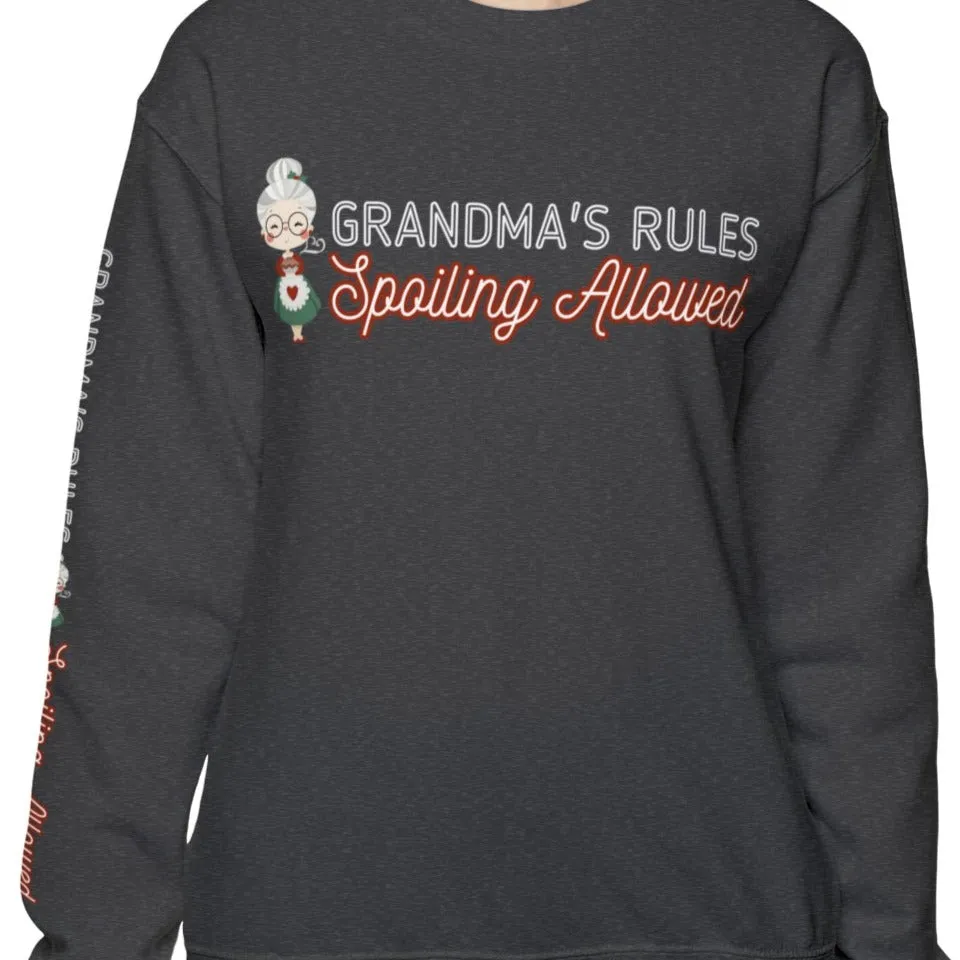 Grandma's Rules: Spoiling Allowed Women's Sweatshirt with Sleeve Detail
