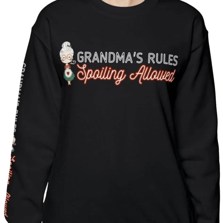 Grandma's Rules: Spoiling Allowed Women's Sweatshirt with Sleeve Detail