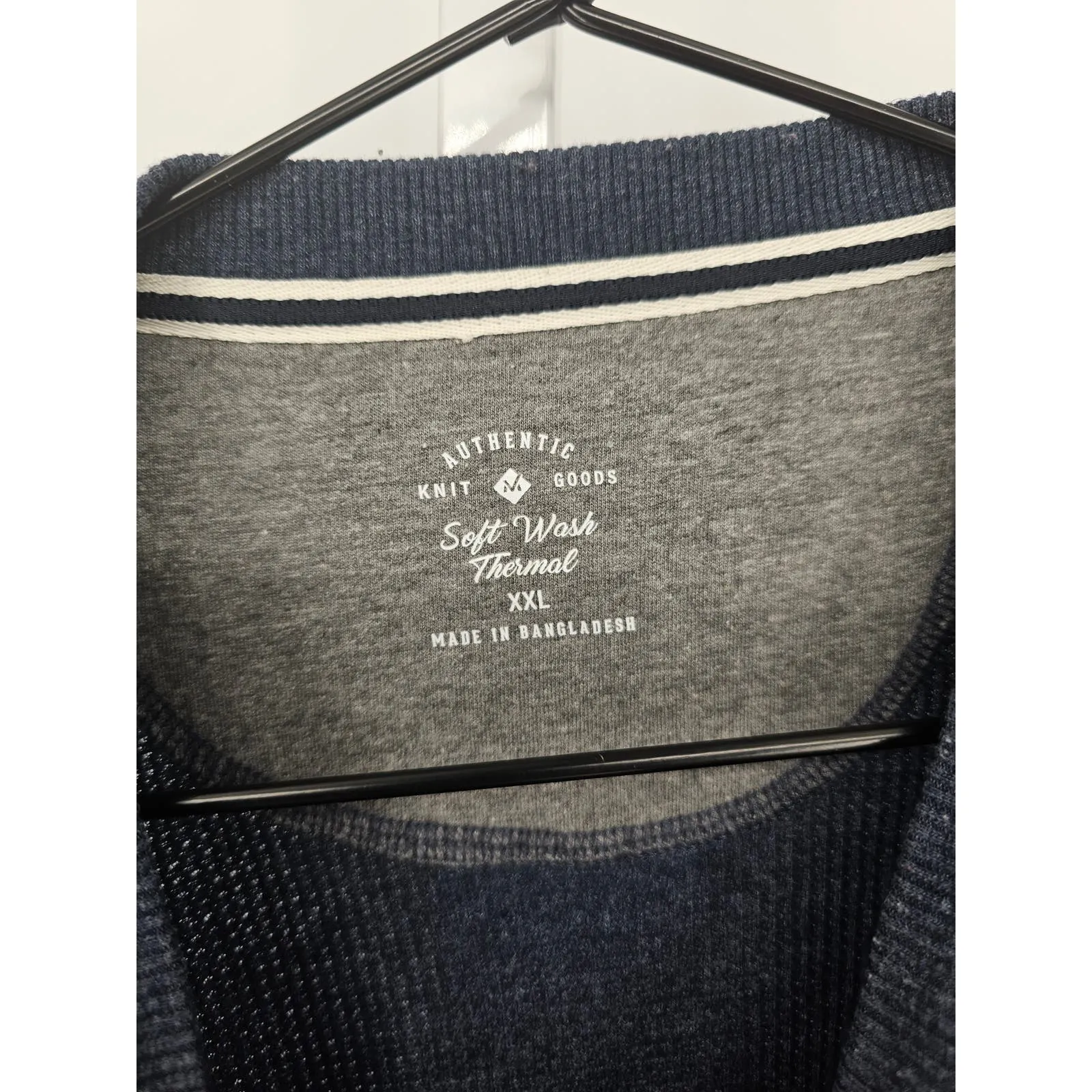 Knit Works Mens Sz XXL Soft Wash Thermal Long Sleeve T Shirt Slate Blue