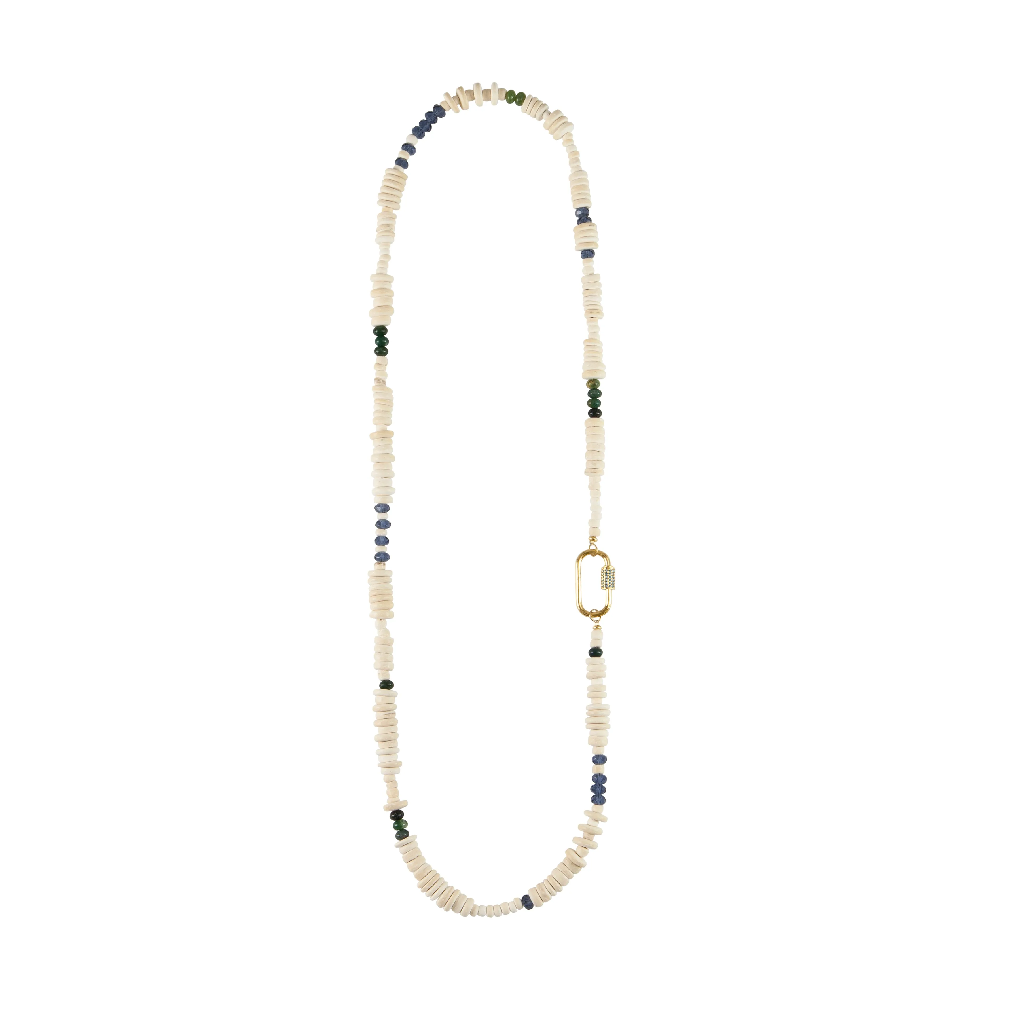 Long Origin Wrap Necklace - WHITE/IVORY/BLUE/GREENS