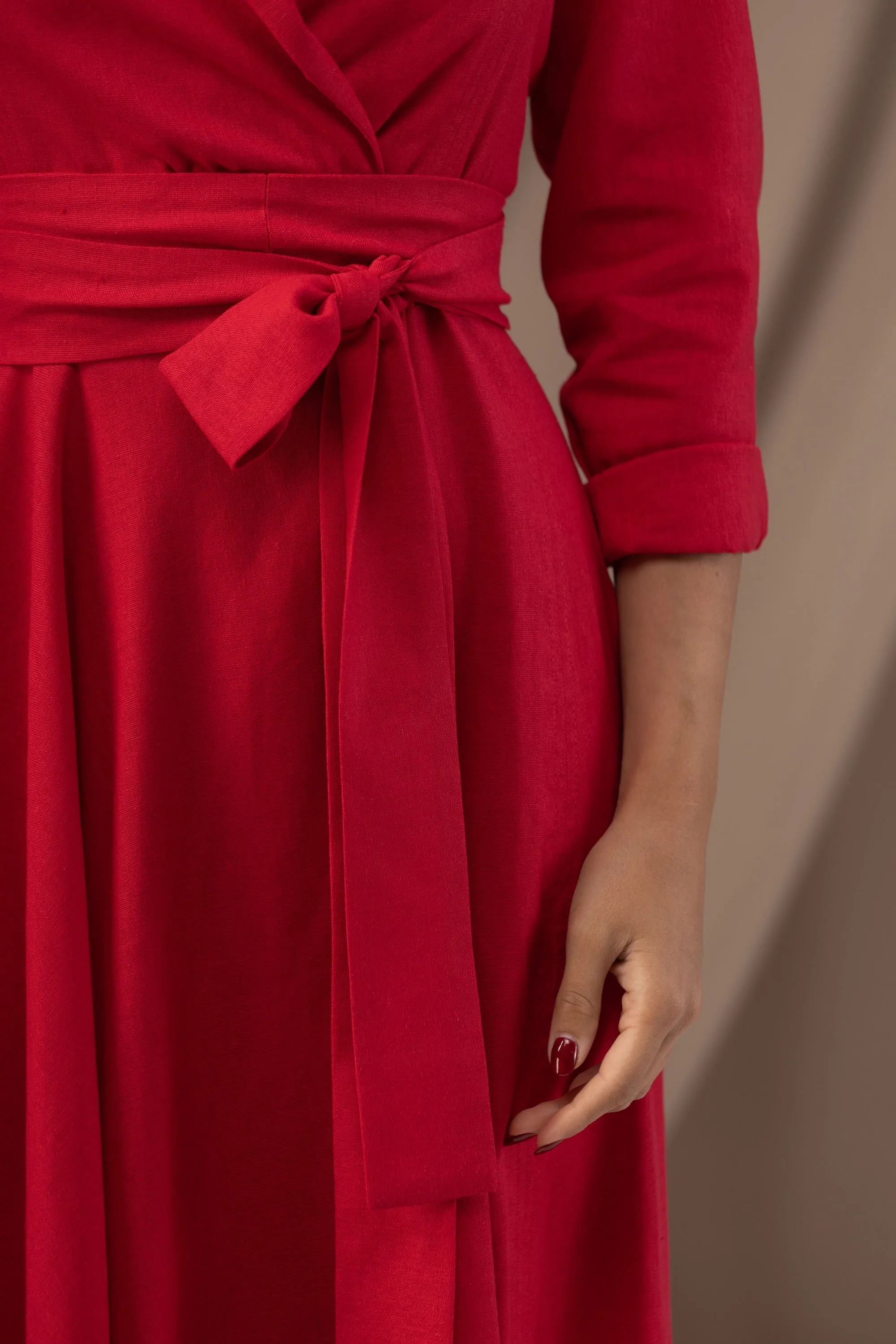 Long Sleeve Wrap Maxi Dress