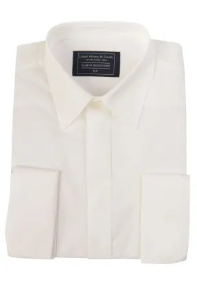 Men's Ivory Slim Fit Cotton Shirt Double Cuff