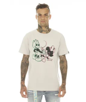 MENS T-SHIRT SLEEVE CREW NECK TEE "BAD BOY MICK"' IN SILVER GREY