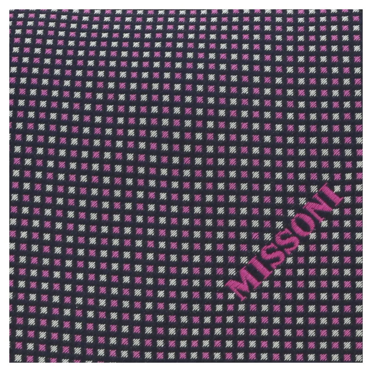Missoni U4979 Purple/Silver Graph Check Pure Silk Tie