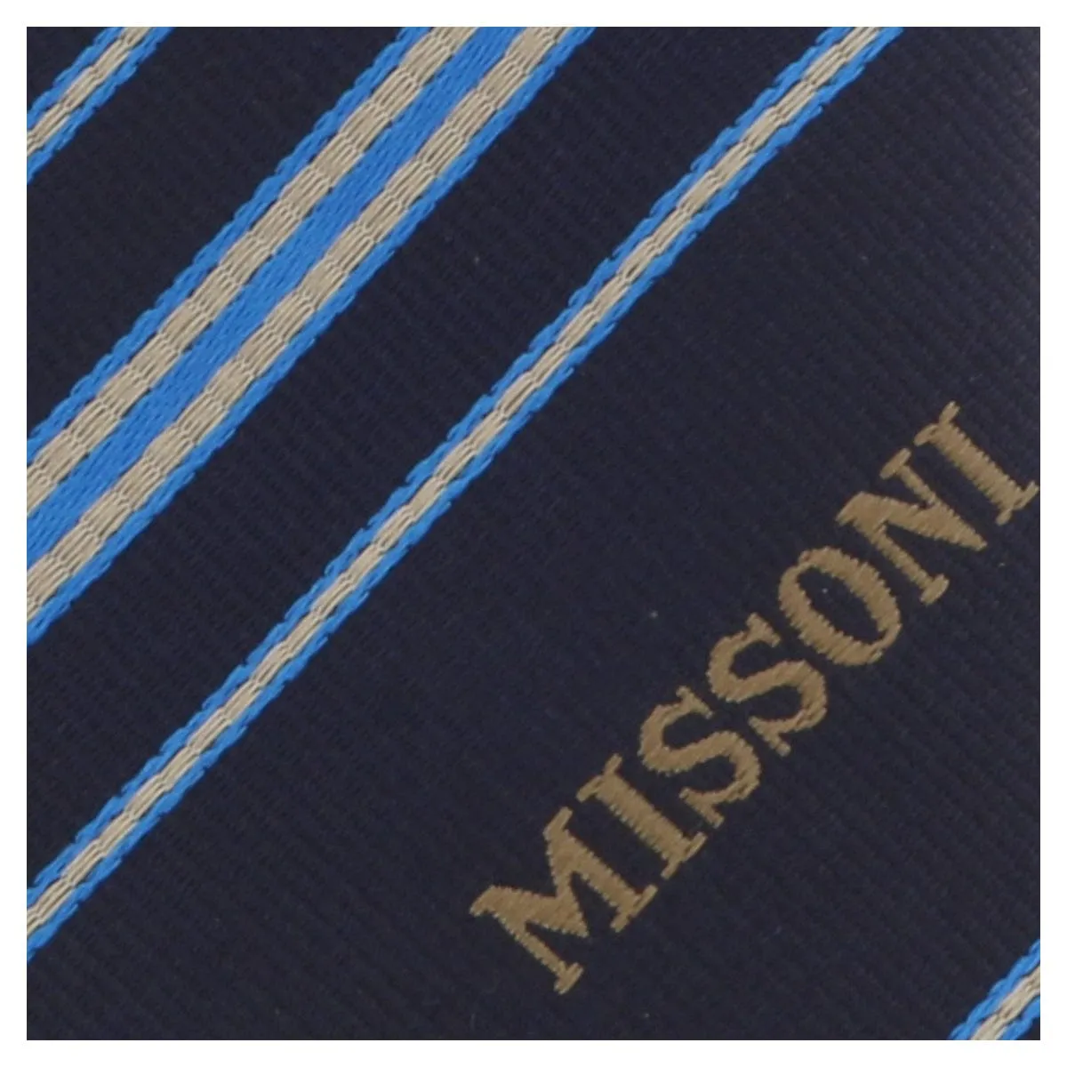 Missoni U5026 Navy/Silver Repp Pure Silk Tie