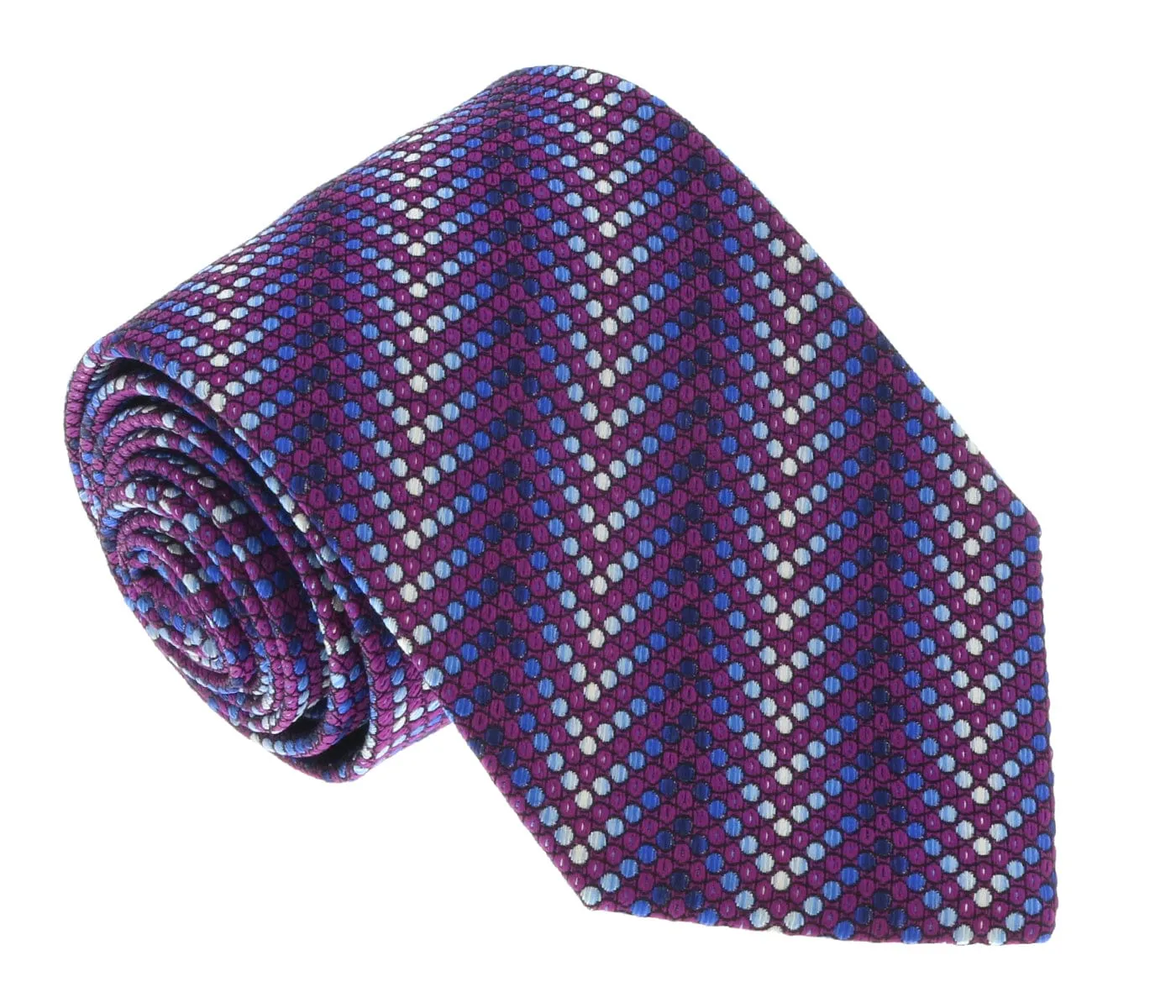 Missoni U5304 Purple/Silver Chevron Pure Silk Tie