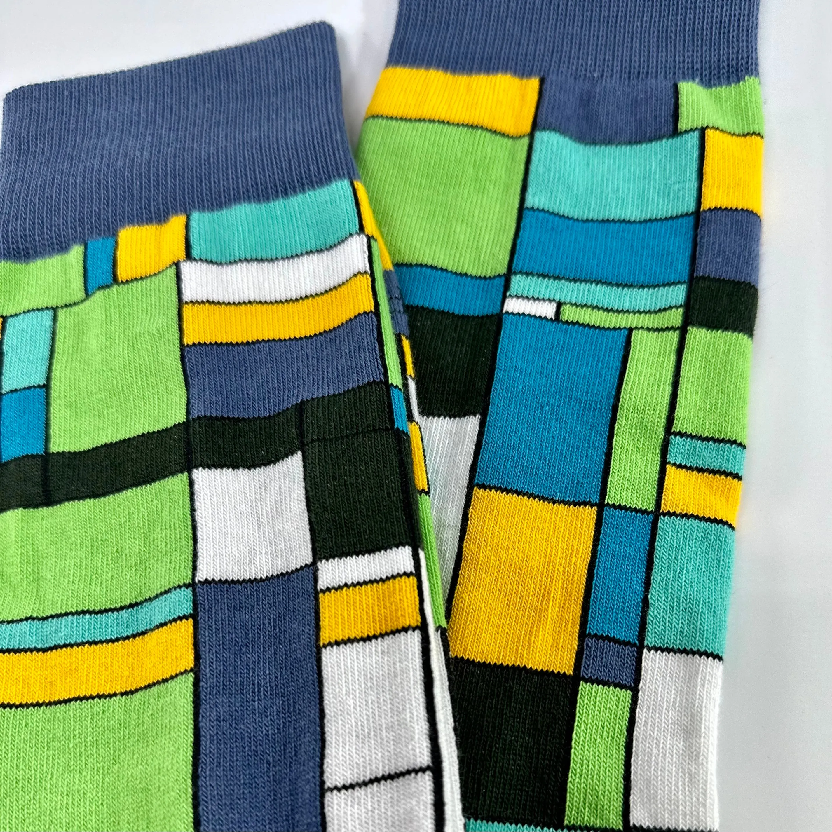 Mondrian Style Block Art Socks from the Sock Panda (Adult Large - Men's Shoe Sizes 8-12)