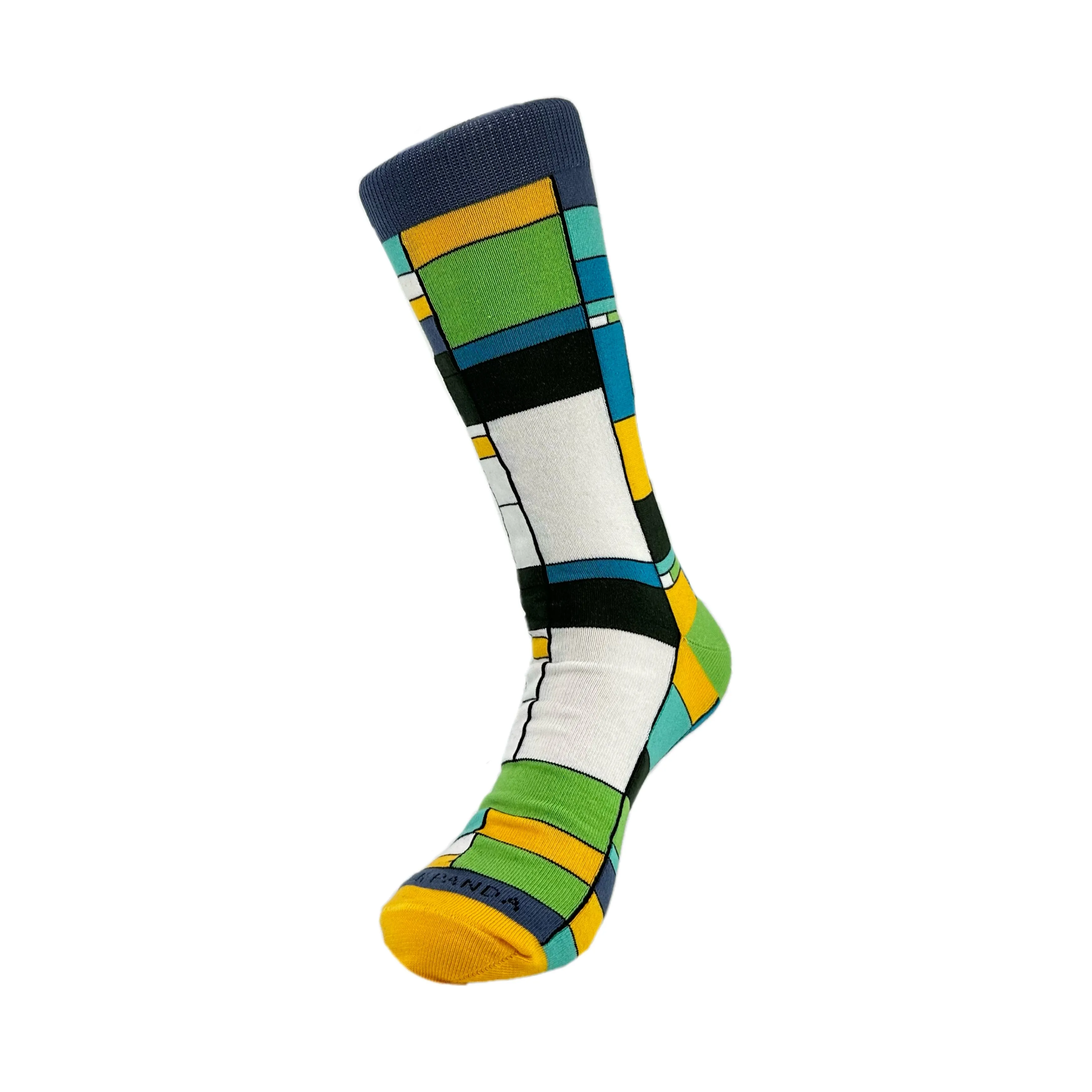 Mondrian Style Block Art Socks from the Sock Panda (Adult Large - Men's Shoe Sizes 8-12)