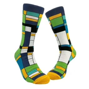 Mondrian Style Block Art Socks from the Sock Panda (Adult Large - Men's Shoe Sizes 8-12)