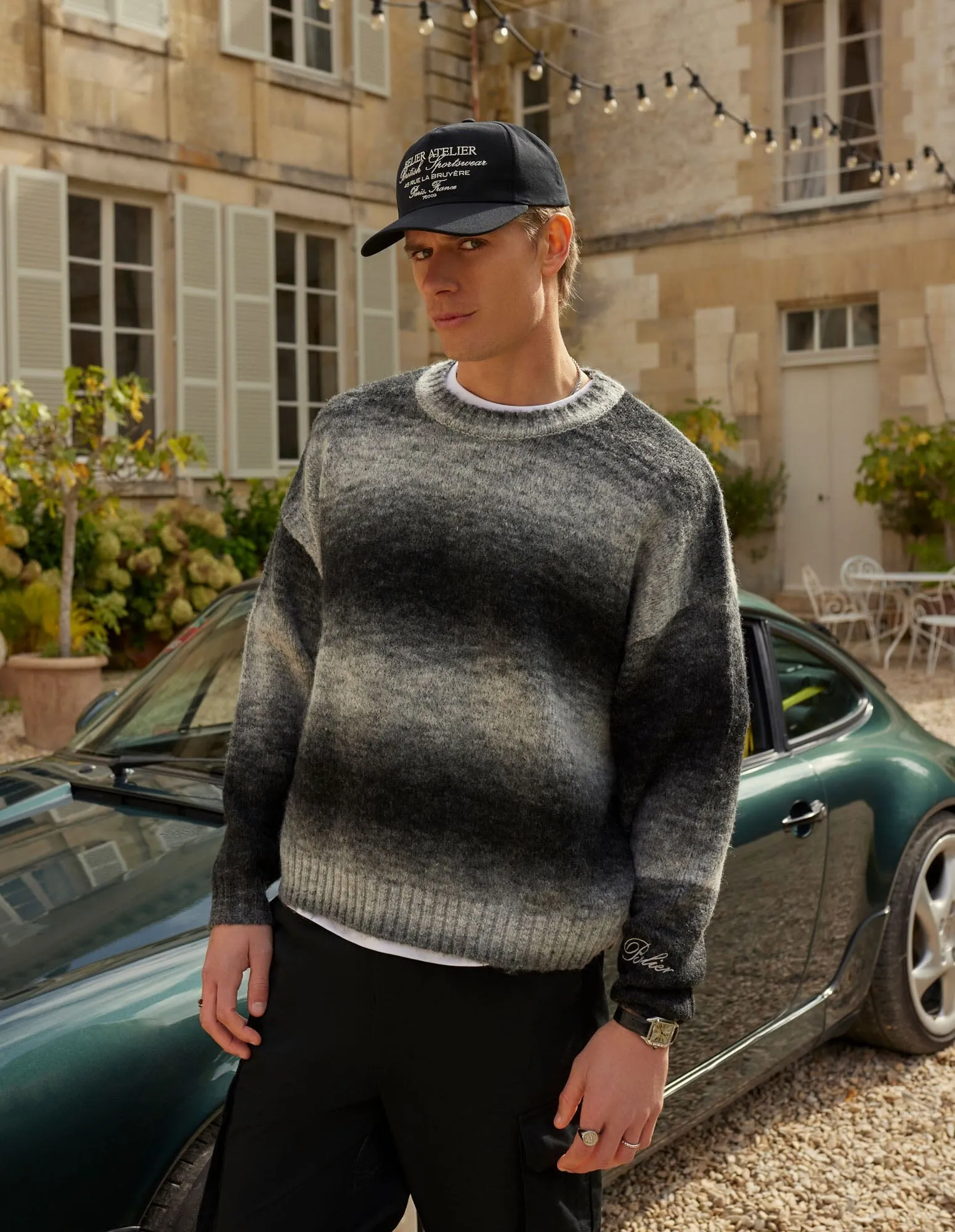 Monochrome Ombre Oversized Knit Jumper