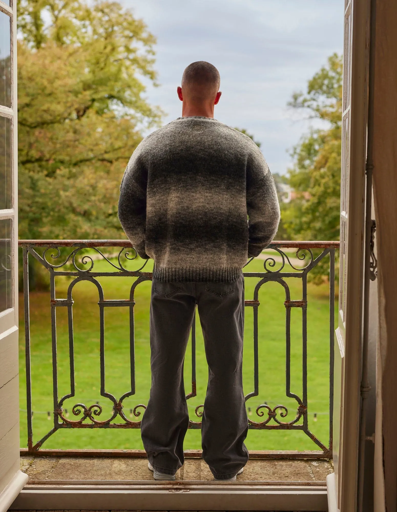 Monochrome Ombre Oversized Knit Jumper