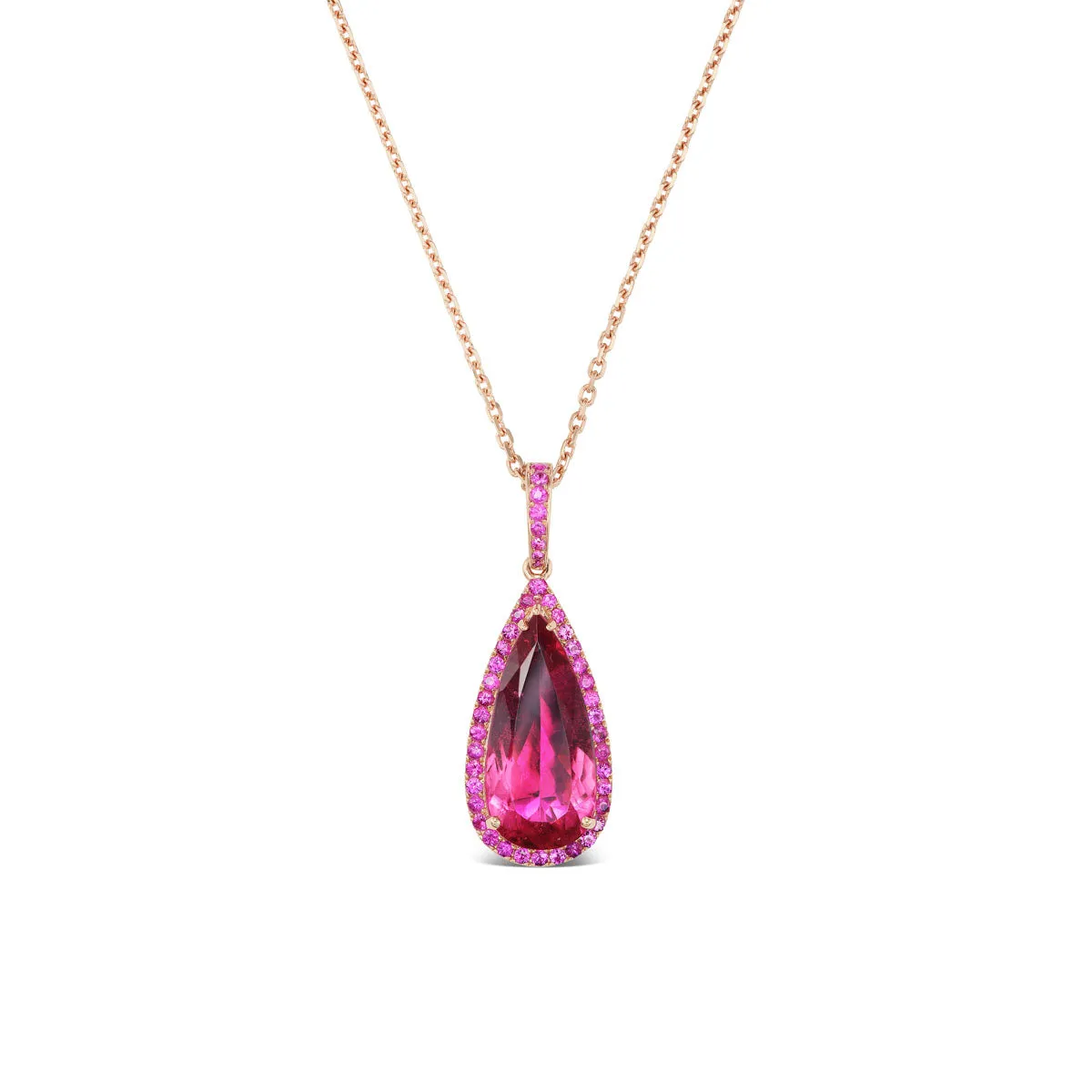 Monochrome Rubellite Tourmaline Pendant