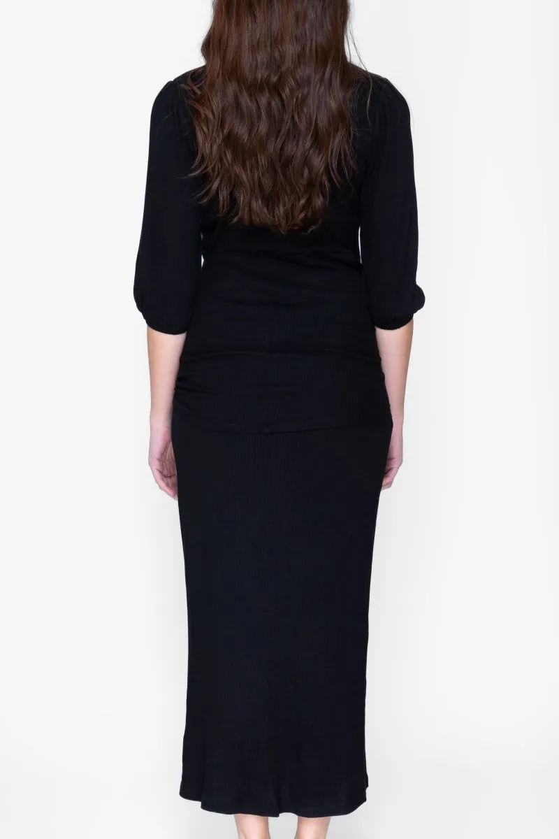 NAOMI DRESS 3/4 SLEEVES (BLACK)