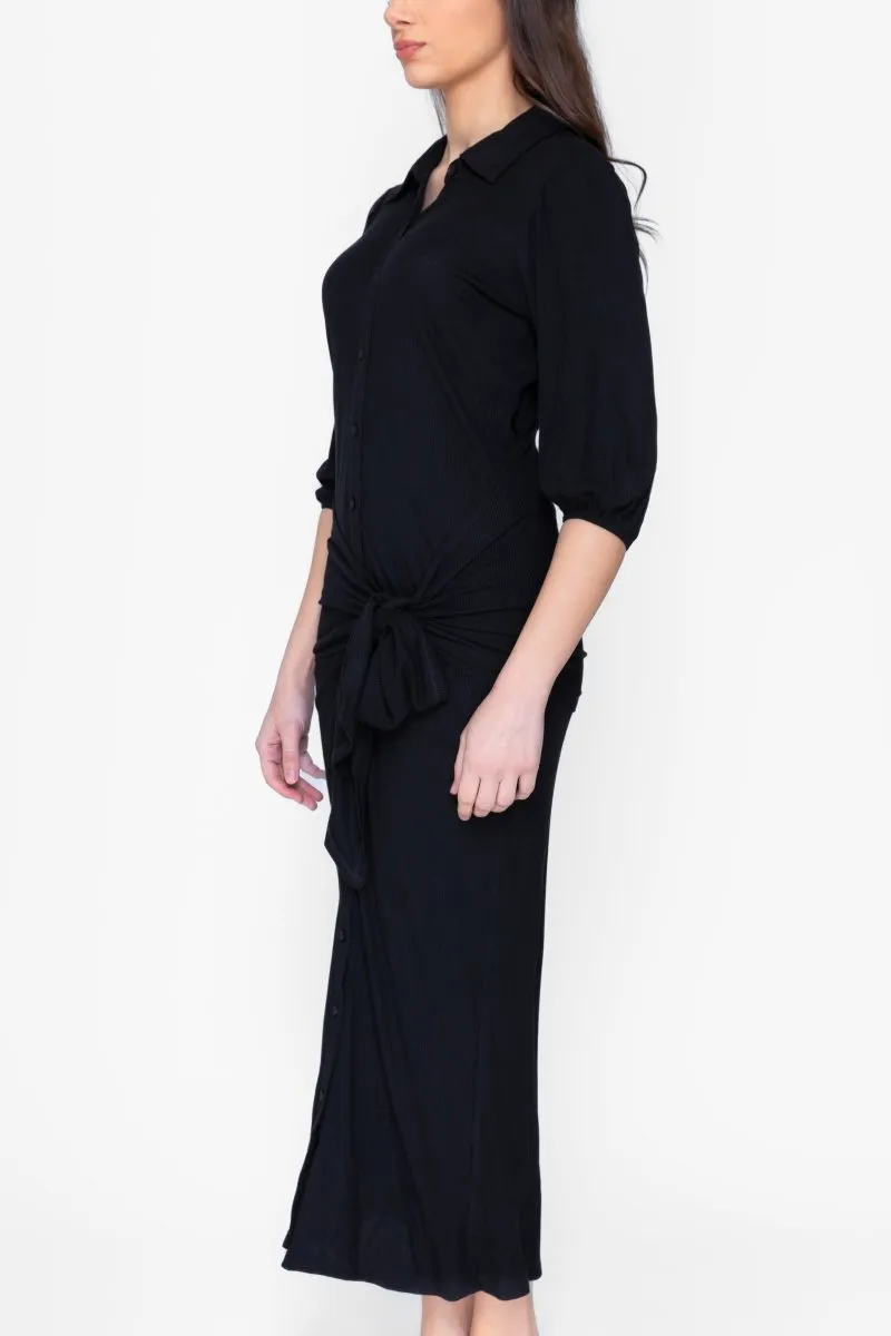 NAOMI DRESS 3/4 SLEEVES (BLACK)