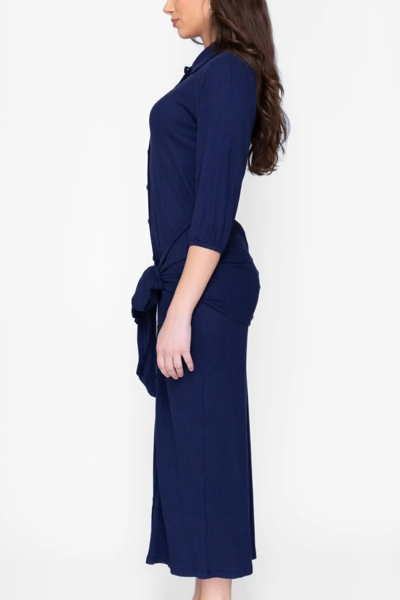 NAOMI DRESS 3/4 SLEEVES (NAVY)