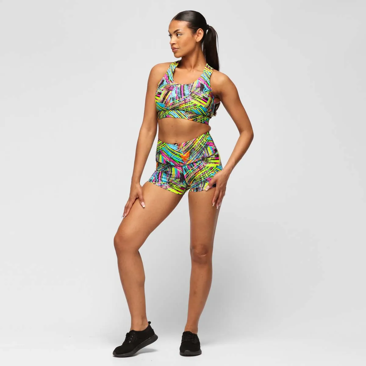 Neon Scratch TikiBooty Shorts