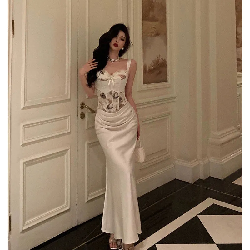 New sexy lace top   skirt two piece suit for women long party dress     S5594