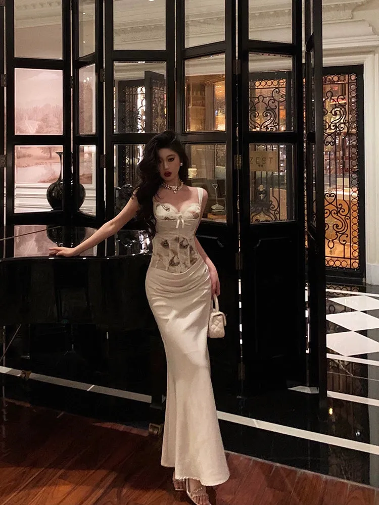 New sexy lace top   skirt two piece suit for women long party dress     S5594