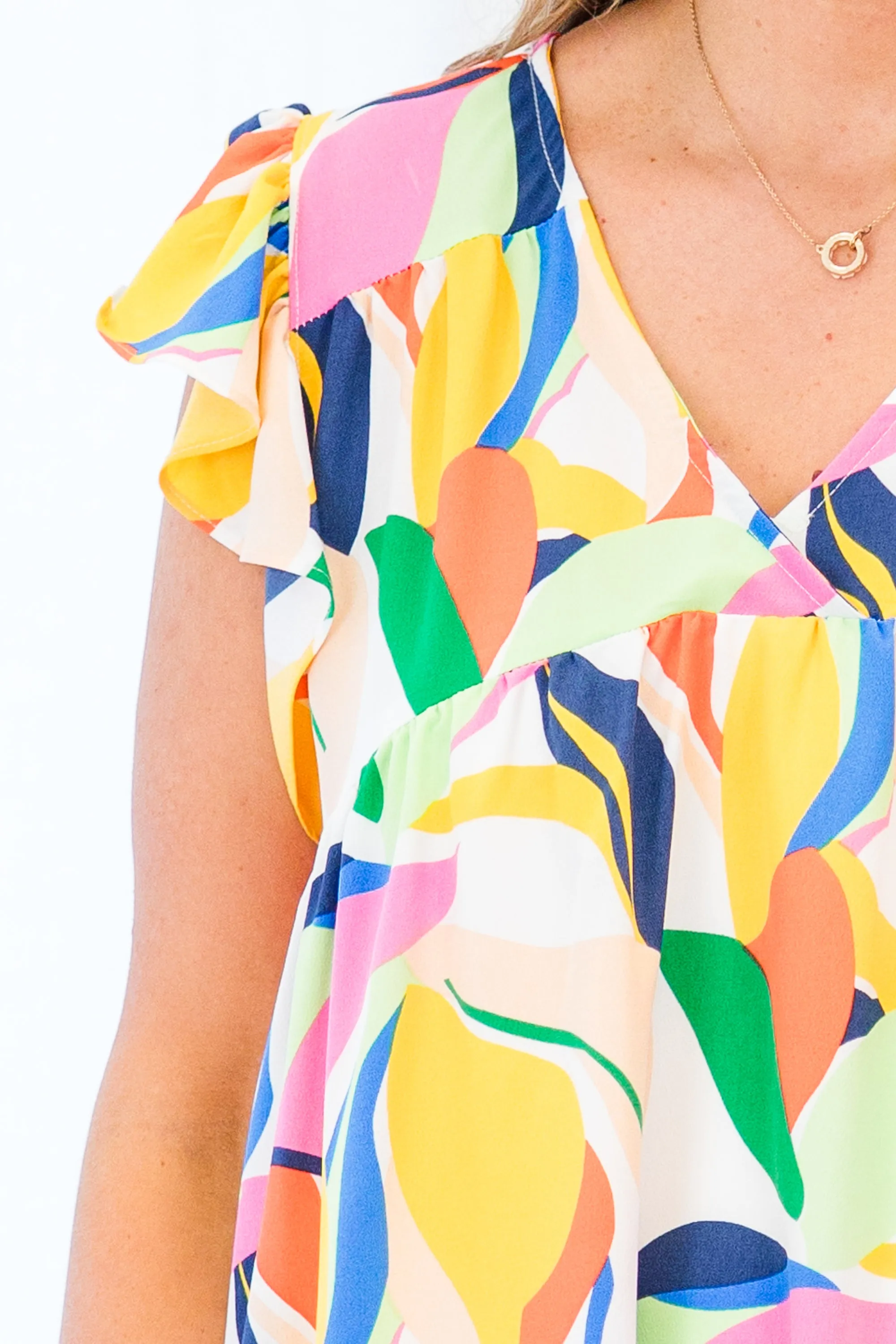 Next Big Move Dress, Mint-Yellow