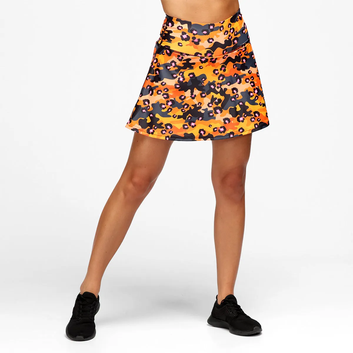 Orange Leopard Camo Skort